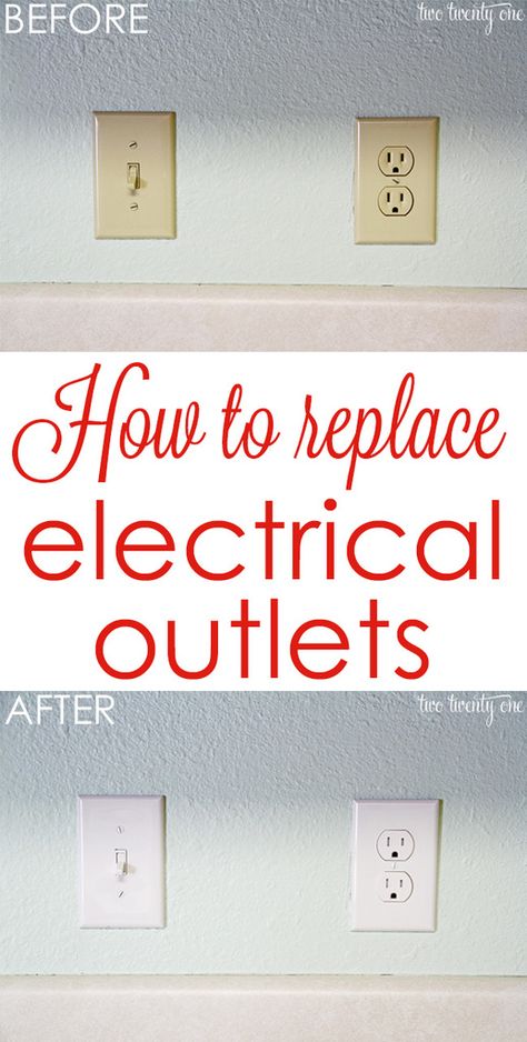 How to Replace Electrical Outlets Easy Home Diy Upgrades, Easy Home Upgrades, Easy Home Improvement Projects, Easy Home Improvement, Home Fix, Diy Home Repair, Home Upgrades, Wall Outlets, Home Repairs