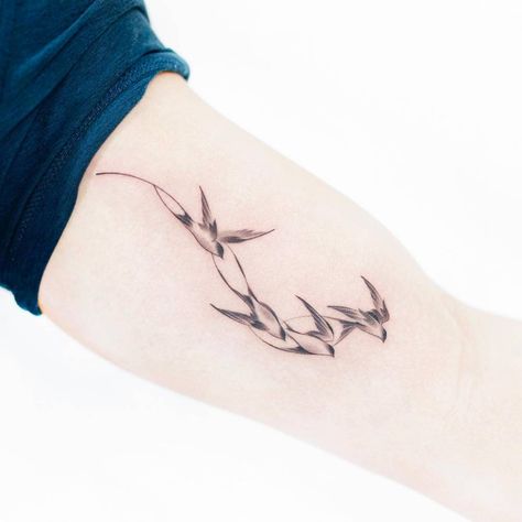 Flying Birds Tattoo, Man Body Parts, Swallows Flying, Flying Bird Tattoo, Flying Birds, Birds Tattoo, Little Tattoos, Swallows, Nautical Fashion