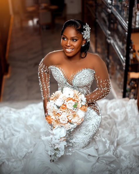 S C H O L A S T I C A ___________________ 𝑬𝒍𝒆𝒈𝒂𝒏𝒄𝒆✨… The Goddess in our Signature Luxurious ruffled dress🤍. Beyond beautiful. Congratulations sweet soul on your new journey. #whereluxurymeetscouture Event: Wedding • ◾️TEAM: Bride @_schorah Bride’s Dress and veil gorgeously tailored by us @delightful_wedding @victoria_stylish MUA @cyenu_makeup Hair @steven_hairacademy Bouquet @flowersfromtianna Accessories @delightful_wedding Oganza @ilyas_fabrics Photoghrapher @kenlaw_photography... Long White Wedding Dress, Red Wedding Dresses, Wedding Team, New Journey, White Wedding Dresses, Beautiful Wedding Dresses, Wedding Dress Inspiration, Bride Dress, White Wedding