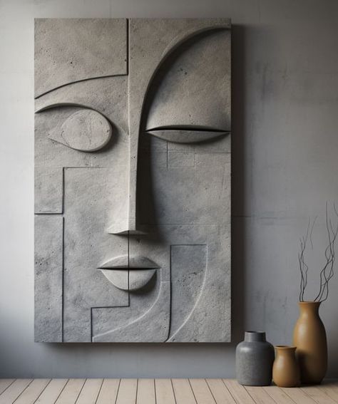 Concrete Effect Paint, Art Deco Wall Art, Wal Art, Clay Wall Art, Plaster Art, Modern Art Paintings, 3d Wall Art, Wall Sculpture Art, Diy Wall Art