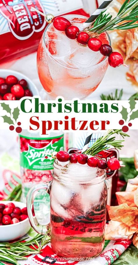 Winter Spiced Cranberry Sprite Cocktails, Vodka And Cranberry Drinks Cocktails, Sparkling Holiday Drinks, Easy Holiday Party Drinks Alcohol, Tito’s Holiday Drinks, Christmas Drink With Vodka, Refreshing Christmas Cocktail, Holiday Spiked Drinks, Cranberry And Vodka Recipes