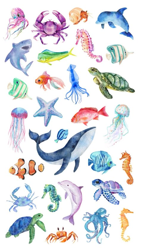 Summer Prints Wallpaper, Ideas Para Dibujos, Ocean Painting, Animal Posters, Gcse Art, Marine Biology, Summer Wallpaper, Summer Prints, Cute Backgrounds