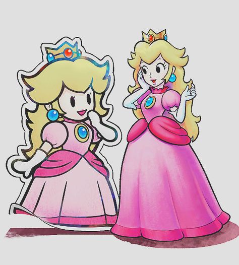 ~Spoopy Princess~ - valentiione:  Peach meets Peach. Super Princess Peach, Paper Peach, Mario And Princess Peach, Super Princess, Peach Mario, Nintendo Princess, Princesa Peach, Mario Luigi, Nintendo Characters