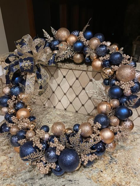 Blue And Gold Xmas Tree, Blue Decor Christmas Tree, Blue And Champagne Christmas Tree, Dark Blue Christmas Tree, Navy Blue And Gold Christmas, Blue And Gold Christmas, Champagne Christmas Tree, Navy Blue Christmas, Champagne Christmas