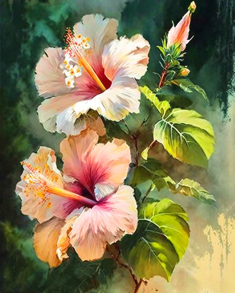 Watercolor Paintings Nature, Watercolor Flowers Tutorial, Flower Painting Canvas, Beautiful Art Paintings, Landscape Art Painting, Watercolor Flower Art, Painting Art Lesson, Flower Art Images, Watercolor Flowers Paintings