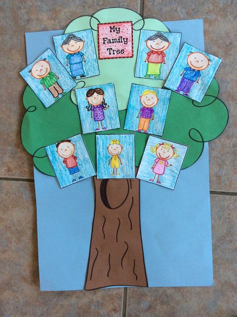 Create Your Balance With Literacy: 06/16/16 Family Tree Preschool, Family Tree Ideas For Kids, Family Tree Kindergarten, Tree Preschool, Family Tree Activity, Family Tree Ideas, Family Tree Drawing, Family Tree Craft, Family Tree Project