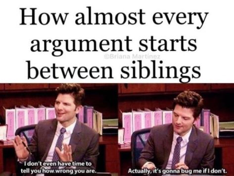 Sibling Things, Sibling Memes, Fuuny Memes, Growing Up With Siblings, Siblings Funny, Funny Comebacks, Parks And Rec, Crazy Funny Memes, Some Funny Jokes