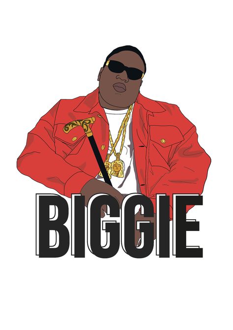 Notorious Big Poster, Hiphop Illustration, Biggie Smalls Art, Shoe Art Ideas, Tupac Art, Big Poster, Illustration Music, Handmade Poster, 3d Graffiti