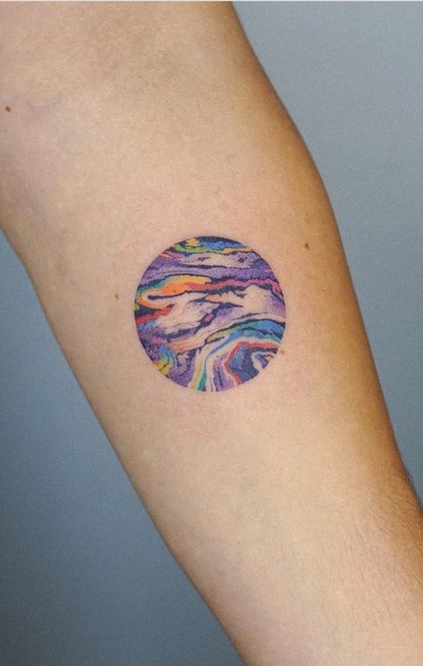 Abstract Art Tattoo, Believe Tattoos, Colorful Tattoo, Hip Thigh Tattoos, Abstract Tattoo Designs, Rainbow Tattoos, Dot Tattoos, Color Marble, Handpoke Tattoo