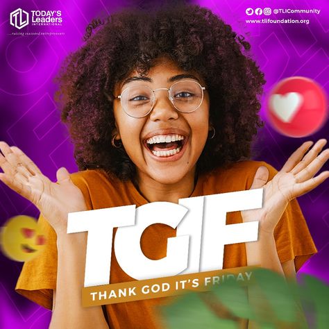 Thank God it's Friday design idea with a happy black woman Tgif Design Ideas, Tgif Design Flyer, Tgif Design, Media Flyer Design, Social Media Flyer Design, Photoshop Design Ideas, Social Media Flyer, Graphic Design Flyer, Black Spray Paint