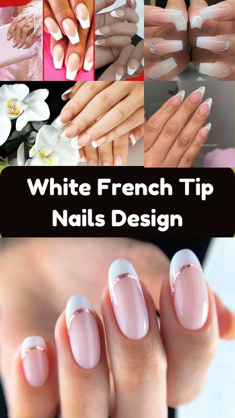 trending nail design White French Tip Nails Design, White French Tip Nails With Design Ideas, Fancy French Nails, Unique French Tips, Timeless Manicure, Traditional French Manicure, Classic French Tip Nails, French Tip Nails Design, Modern French Manicure