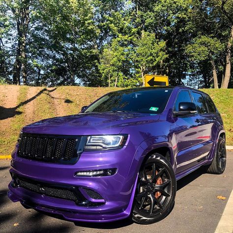 Purple Trackhawk, Jeep Trackhawk Interior, Black Jeep Trackhawk, Track Hawk Jeep Black, Jeep Grand Cherokee Accessories, Srt Jeep, Srt Jeep Grand Cherokee, Jeep Srt8, Purple Jeep