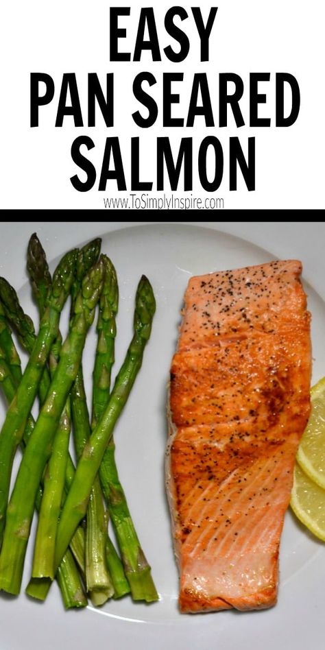 This easy Pan Seared Salmon is a delicious dinner recipe seasoned with garlic, salt and pepper that is ready in 15 minutes! Salmon Recipes Stove Top, Crispy Salmon Recipe, Seafood Board, Seared Salmon Recipes, Salmon Recipes Pan Seared, Healthy Salmon Recipes, Salmon And Rice, Pan Seared Salmon, Seared Salmon