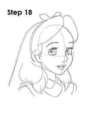 Alice In Wonderland Drawing Tutorial, How To Draw Alice In Wonderland Easy, How To Draw Alice In Wonderland, Drawing Ideas Alice In Wonderland, Alice In Wonderland Drawing Easy, Alice In Wonderland Sketch, Alice Drawing, Counselling Skills, Alice In Wonderland Drawing