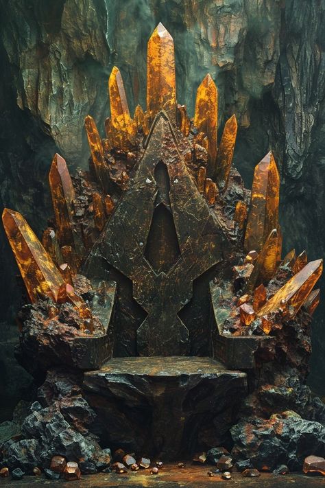 Fey Throne Room, Fantasy Cauldron, Dwarven Throne Room, Nature Throne, Evil Throne, Throne Concept Art, Fantasy Plains, Dnd Treasure, Ice Throne