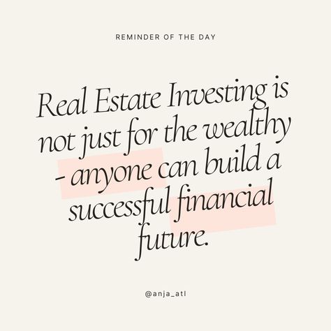 Let's break the misconception: Real estate isn't just for the wealthy. ‼️📢 Trust me, I started from scratch without connections or inherited wealth. It's a realm of opportunity open to anyone willing to learn and hustle. Don't let doubts hold you back. Start small, educate yourself, and pave your path to financial freedom. Real estate is for dreamers like us. ✨🔥 Positive Real Estate Quotes, Real Estate Motivational Quotes, Real Estate Quotes Inspirational, Real Estate Investing Quotes, Networking Quotes, Investment Quotes, Exam Study Tips, Inspirational Qoutes, Real Estate Quotes