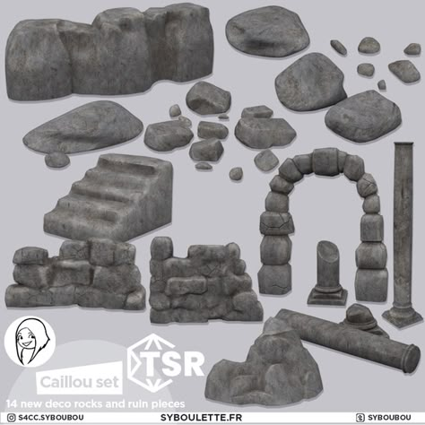 [DOWNLOA]Caillou set (TSR) | Syboulette on Patreon The Sims 4 Pc, Casas The Sims 4, Sims4 Clothes, Sims 4 Cc Packs, Sims 4 Cc Furniture, Sims 4 Collections, Rock Decor, Sims 4 Build, Cc Sims