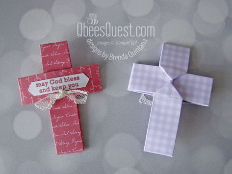 Scored Origami Cross (6 x 6 Project Week) - Qbees Quest Origami Cross, Cool Crafts For Kids, Craft Ideas With Paper, Ideas With Paper, Kids Craft Ideas, Cool Crafts, Origami Projects, January Crafts, Fun Card Games