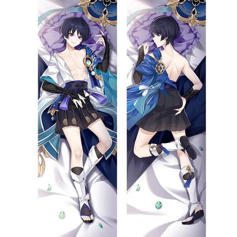 Wanderer Cosplay, Genshin Impact Wanderer, Body Pillow Anime, Dakimakura Pillow, Body Pillow Case, Wanderer Art, Anime Decor, Long Pillow, Body Pillow Covers