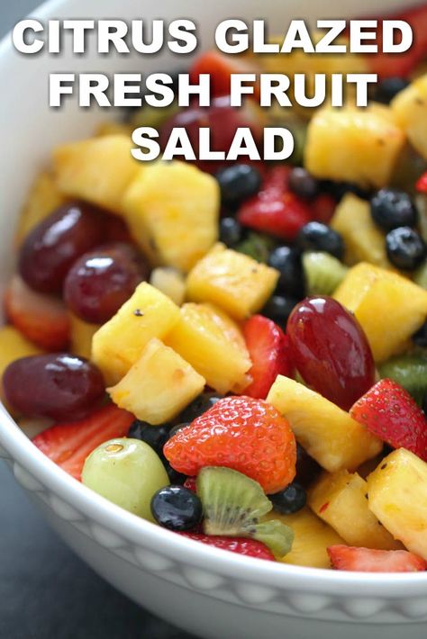 Healthy Fruit Salad Recipes, Fruit Glaze, Fruit Salad Decoration, Citrus Glaze, Salad With Citrus, Fruit Salad With Marshmallows, Easy Fruit Salad Recipes, Creamy Fruit Salads, Best Fruit Salad