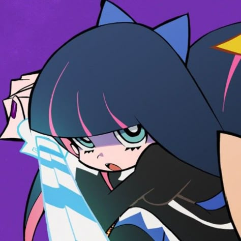 Stocking Icon, Panty And Stocking, Anime, Blue, Black