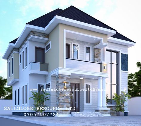 Banglow Design Modern Houses, Nigeria House Design, Creative Designs Ideas, Modern Bungalow House Plans, Small House Blueprints, Villas Luxury, Bungalow Style House, Bungalow Style House Plans, Affordable House Plans