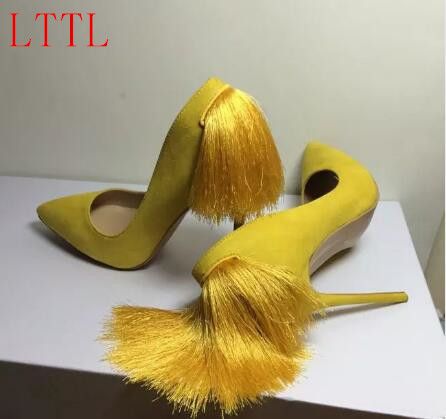 >> Click to Buy << 2017 New Fashion Tassel Women Pumps Fringe Pointed Toe Slip-On Zapatos Mujer Shoes Woman High Heels Wedding Shoes Real Photo #Affiliate Tassel Decoration, Fringed Dress, Celebrity Shoes, Large Size Womens Shoes, Tassel Shoes, Heels Wedding, Lady Shoes, Wedding Shoes Bride, Boots For Short Women