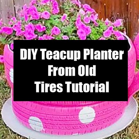 Garden Ideas Videos, Planter Ideas Diy, Teacup Planter, Diy Garden Bar, Tea Cup Planter, Diy Tire, Diy Garden Ideas, Bar Diy, Diy Planter