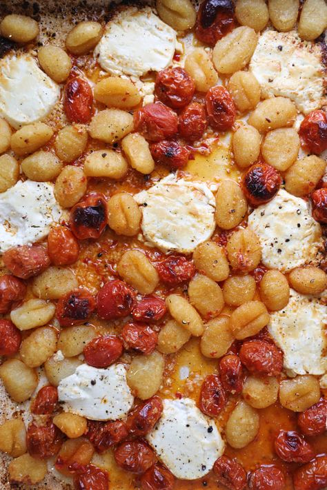 foodsofjane - Recipes Tomatoes And Goat Cheese, Sheet Pan Gnocchi, Rice Risotto, Goat Cheese Pasta, Grain Recipes, Baked Gnocchi, Goat Cheese Recipes, Raw Carrots, Baked Tomatoes