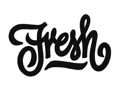 some warm-up lettering from today that made it's way to the computer Fresh Typography, Typography Design Font, Inspiration Typographie, Fresh Logo, Hand Drawn Type, Types Of Lettering, Script Lettering, Simple Words, Typography Letters