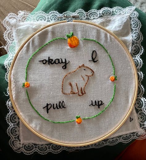 Capybara Embroidery, Motivational Art, Baby Outfits Newborn, Polymer Clay, Embroidery, Crochet, Quick Saves, Art