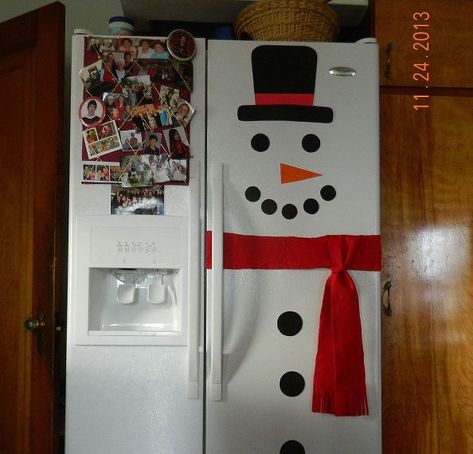 snowman refrigerator, seasonal holiday d cor, Snowman Refrigerator made with card stock felt and magnets Snowman Ideas, Snow Ornaments, Make A Snowman, Diy Winter, Winter Decorations, Black Raven, Diy Snowman, Build A Snowman, Snacks Für Party