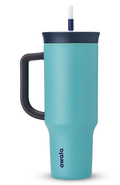 Owala 40oz Travel Tumbler available at #nordstromrack Owala Tumbler, Dream Water, Splash Zone, Trendy Water Bottles, 40oz Tumbler, Travel Tumbler, Aqua Turquoise, Cute Cups, Insulated Cups