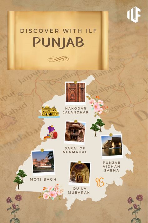 come discover with us , plan you trip and enjoy the architecture wonders of Punjab. Punjab Famous Places, Punjab Architecture, Punjabi Aesthetic Wallpaper, Punjab Travel, Map Of States, Punjab History, Punjab Map, Indian Postcard, Punjabi Aesthetic