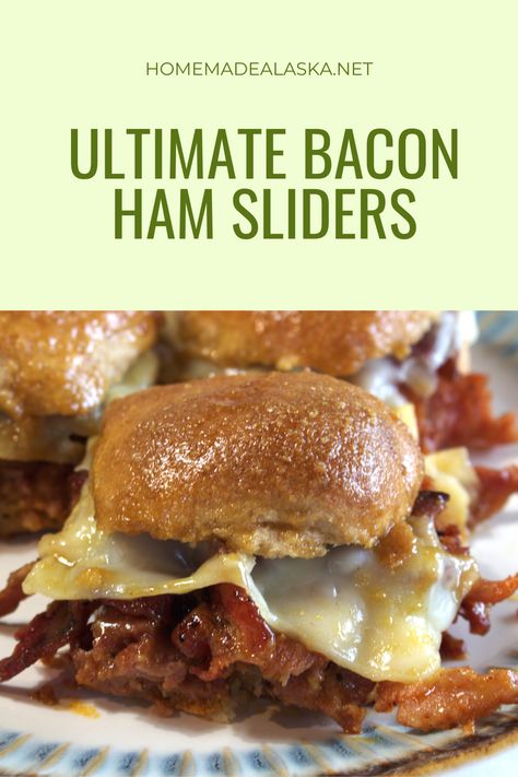 Bacon Ham Sliders: savory, cheesy, and perfect for any gathering. Easy to make and bursting with flavor, they’re a crowd-pleasing favorite! Ham Sliders Recipes, Bacon Sliders, Ham Sliders, Fermented Honey, Bacon Appetizers, Slider Buns, Ham And Cheese Sandwich, Healthy Blueberry, Mini Sandwiches