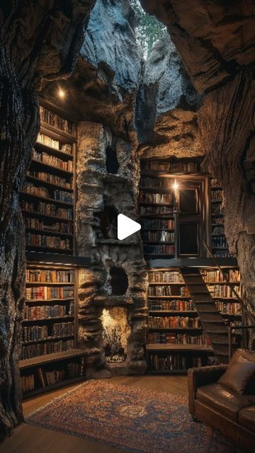 Carla ☁️ on Instagram: "Hey @audible  If I throw in free book cave shipping, would that get you to sign today? In exchange of free audiobooks for life 🙄 . #bookstagram  #bookcave #library #booklovers #audiobooks" Cave Library, Fantasy Cave, Free Audiobooks, Minecraft House, Landscape Art Painting, Dream House Decor, Minecraft Houses, Rare Books, House Inspo