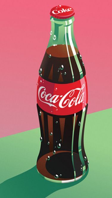 Coke Illustration, Coca Cola Painting, Coca Cola Illustration, Glass Coke Bottles, Pop Art Ideas, Candy Aesthetic, Cola Drinks, Printable Wall Collage, Bottle Drawing