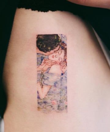 Art History Tattoo, Gustav Klimt Tattoo, Klimt Tattoo, Fine Art Tattoo, Tattoo Aesthetics, Best Small Tattoos, Aesthetic Tattoo Ideas, Minimalist Tattoo Meaning, Art Inspired Tattoos