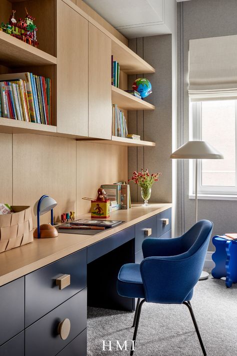 Kids Study Spaces, Kids Room Desk, Boys Desk, Childrens Bedroom Decor, Modern Kids Room, Playroom Design, Bedroom Desk, Kid Desk, Room Desk