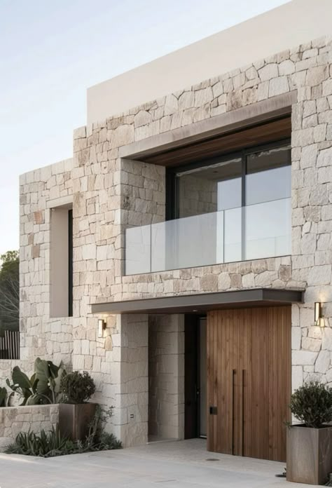 Modern Wood House Exterior, Stone Modern House, French Style Home Exterior, Big House Exterior, House Exterior Stone, House Inspiration Exterior, Stone House Exterior, Home Design Exterior, Stone Exterior Houses