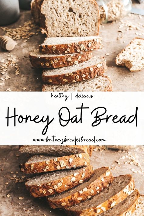 Organic Bread Recipe, Honey Oat Bread Recipe, Wheat Sandwich Bread Recipe, Sandwhich Bread, Bread With Honey, Oat Bread Recipe, Honey Oat Bread, Bread To Make, Honey Wheat Bread