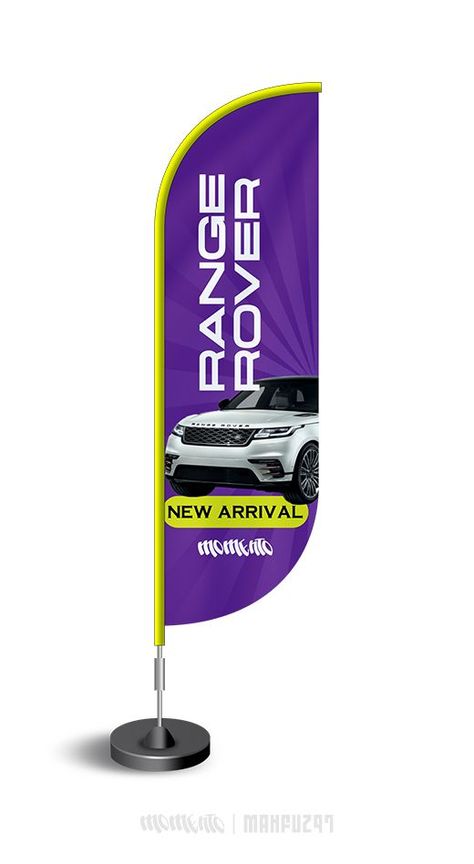 Custom feather flag, teardrop or bowhead banner design. Flag Design Ideas, Wind Flag, Wind Banner, Range Rover Car, Beach Flags, Feather Flags, Flag Designs, Flag Banners, Outdoor Banners