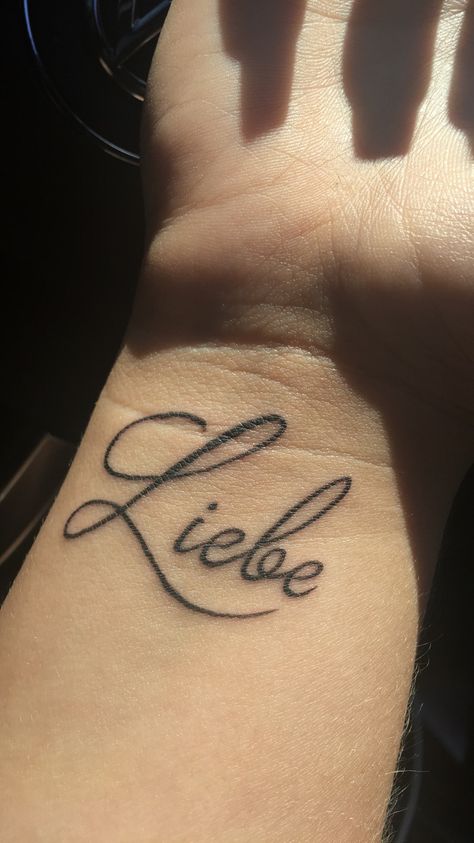 " Liebe " tattoo, means love in german for my family German Tatoos, German Tattoo Ideas, German Tattoo Ideas For Women, Dutch Tattoo Ideas, Dutch Tattoo, German Tattoo, Cute Finger Tattoos, Love Articles, Family Tattoos