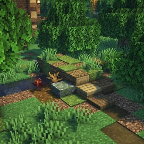 Minecraft Oasis, Minecraft Nature, Aesthetic Minecraft Builds, Interior Minecraft, Small Bridge, Minecraft Idea, Minecraft Interior, Minecraft Interior Design, Bangunan Minecraft