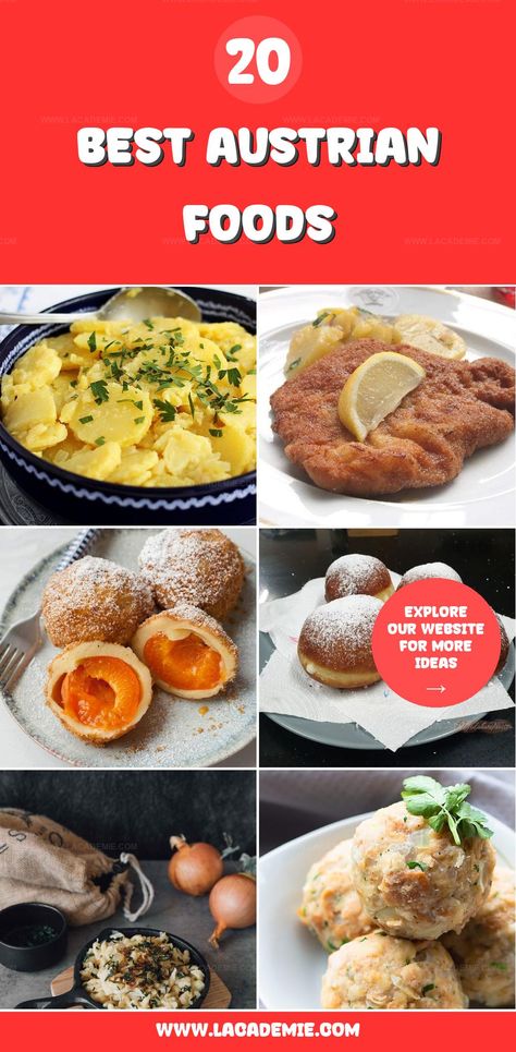 Popular Austrian foods highlight the flavors and traditions of this rich culinary heritage. Embark on a gastronomic journey with these must-try Austrian dishes. Austrian Dishes, Cultural Recipes, Austrian Cuisine, Bread Dumplings, Austrian Recipes, Yeast Rolls, European Cuisine, Apricot Jam, Hearty Meals