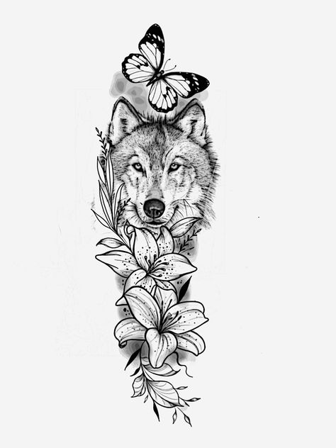 Wolf Tattoo Ideas For Women, Wolf Tattoos For Women, Cowgirl Tattoos, Small Girly Tattoos, Wolf Tattoo Sleeve, Tattoos To Cover Scars, Bull Tattoos, Tattoos For Women Half Sleeve, Upper Arm Tattoos