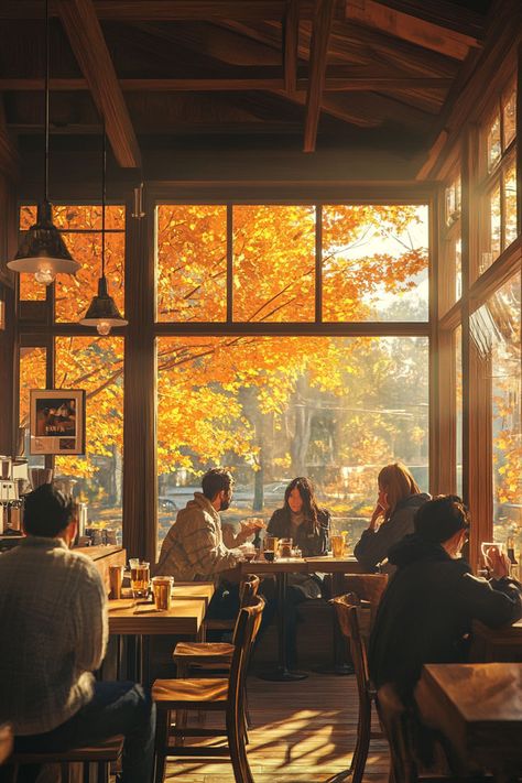 Cozy fall cafe for some reading and a hot coffee Cozy Cafe Aesthetic, Fall Cafe, Cafe Aesthetic, Cozy Cafe, Cozy Fall, Hot Coffee, Pumpkin Spice, Mood Board, Cafe