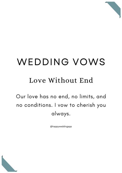 📜 Vow: Our love has no end, no limits, and no conditions. I vow to cherish you always. Wedding Vows Renewal, Wedding Quotes, Wedding Vows, Our Love, Wedding Ceremony