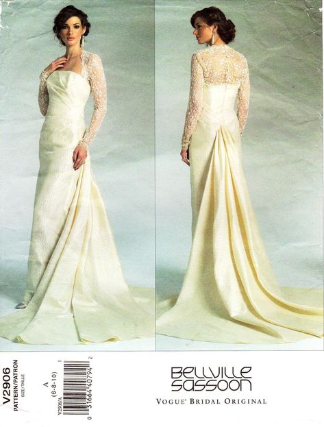 Vogue Wedding Dress Patterns, Wedding Dress Sewing Pattern, Vogue Bridal, Bridal Sewing Patterns, Bellville Sassoon, Wedding Dress Sewing, Wedding Dress Sewing Patterns, Vintage Clothes Patterns, Gown Sewing Pattern