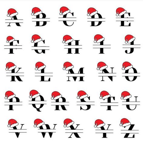 Idee Cricut, Graphic Design Tutorials Learning, Christmas Alphabet, Vector Christmas, Letter Vector, Holiday Clipart, Christmas Fonts, Santa Hats, Tattoo Trends